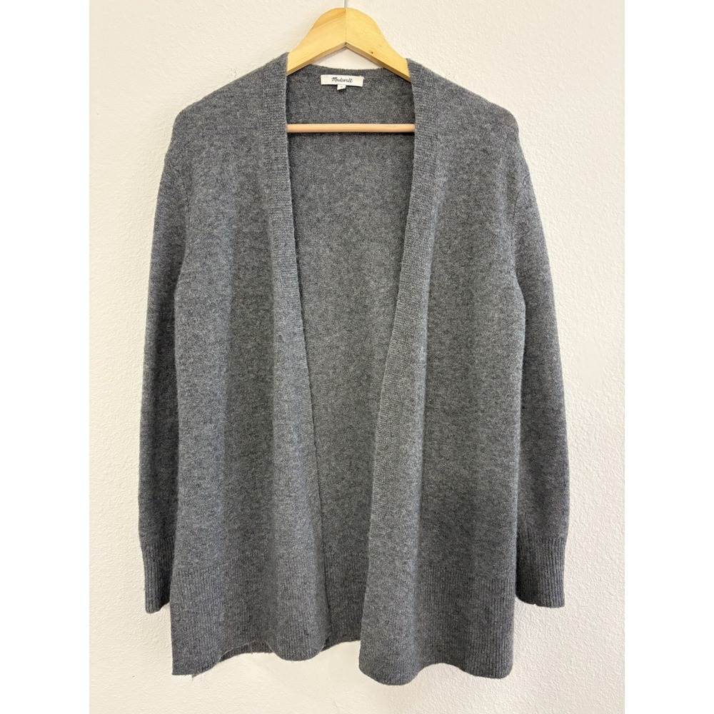 Madewell Womens Merino Wool Blend Long Sleeve Cardigan Gray Sz Small Side Slit